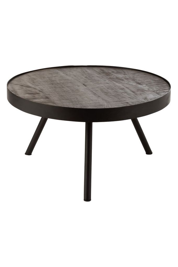 Table Gigogne Fien Bas Bois De Manguier Fer Brun Fonce Noir