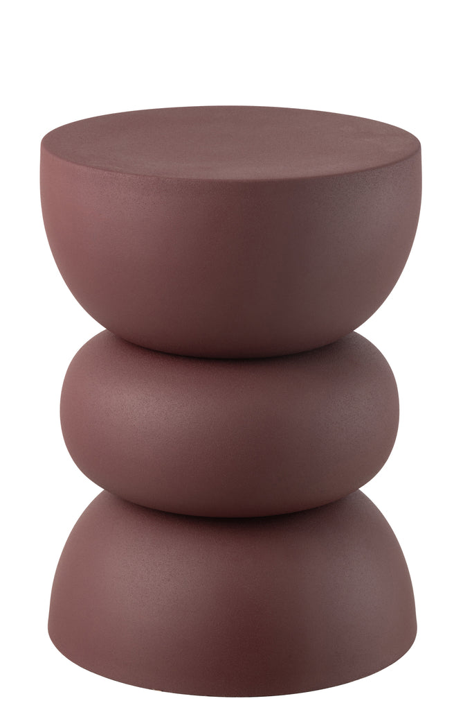 Lise side table in burgundy iron