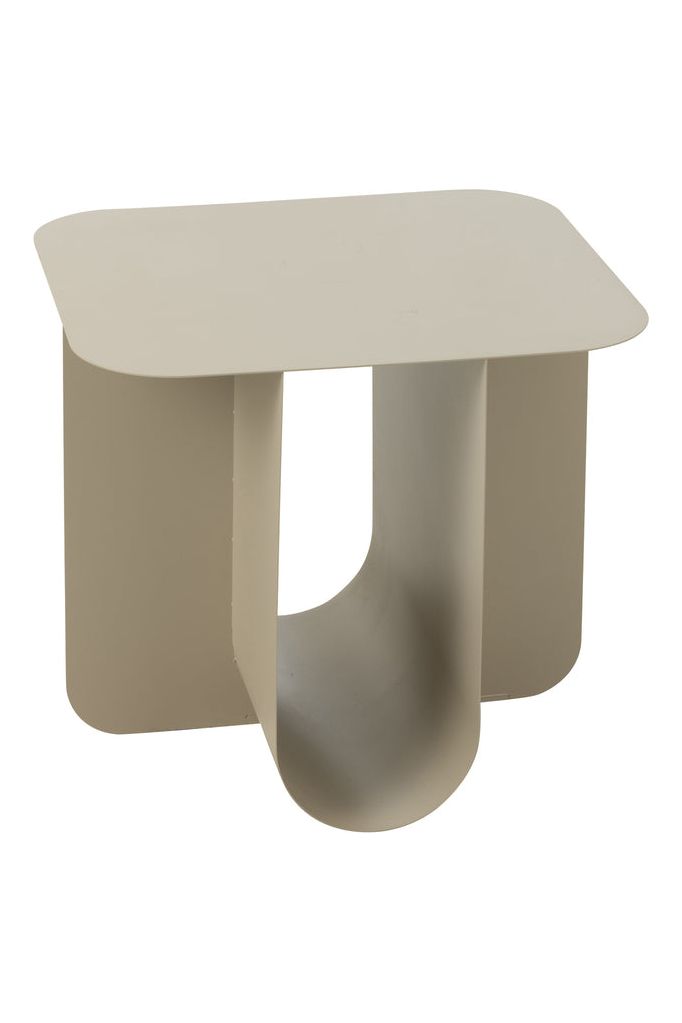 Table d’appoint carrée en métal - Beige