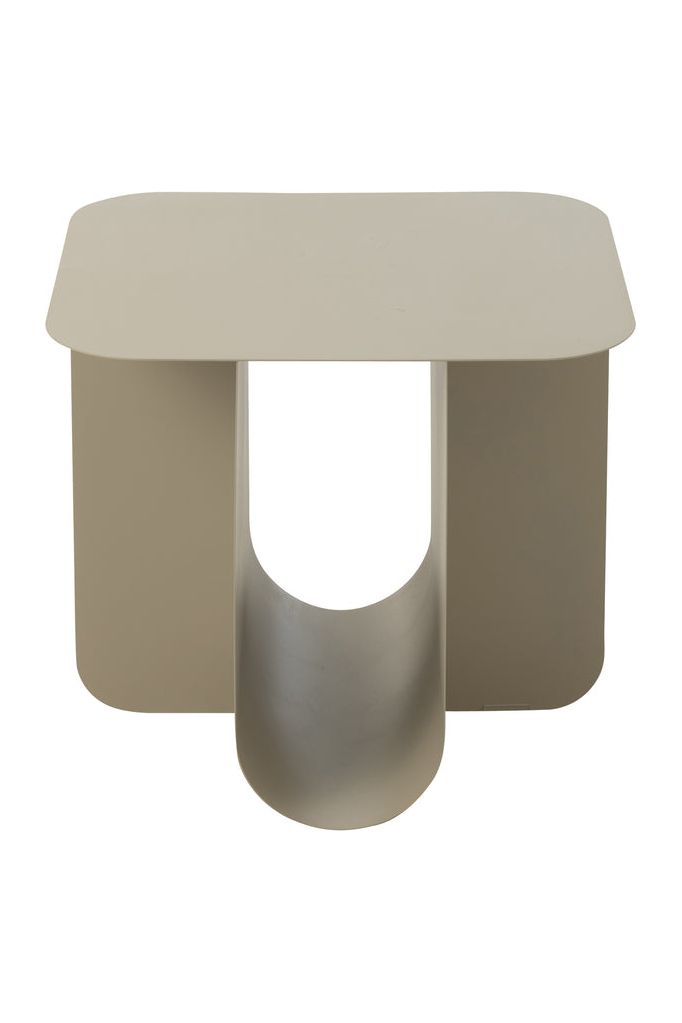 Table d’appoint carrée en métal - Beige