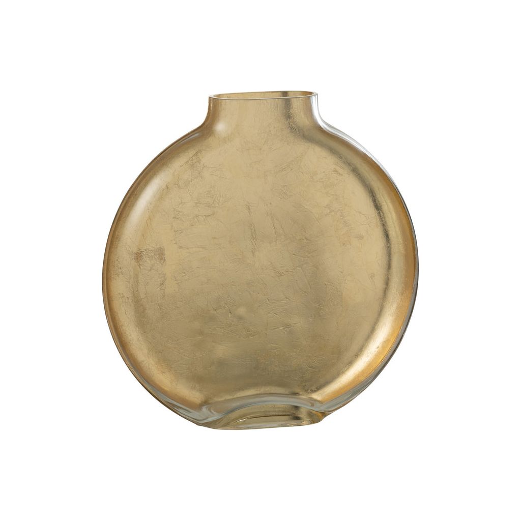 Miki Vase aus klarem/goldfarbenem Glas – groß