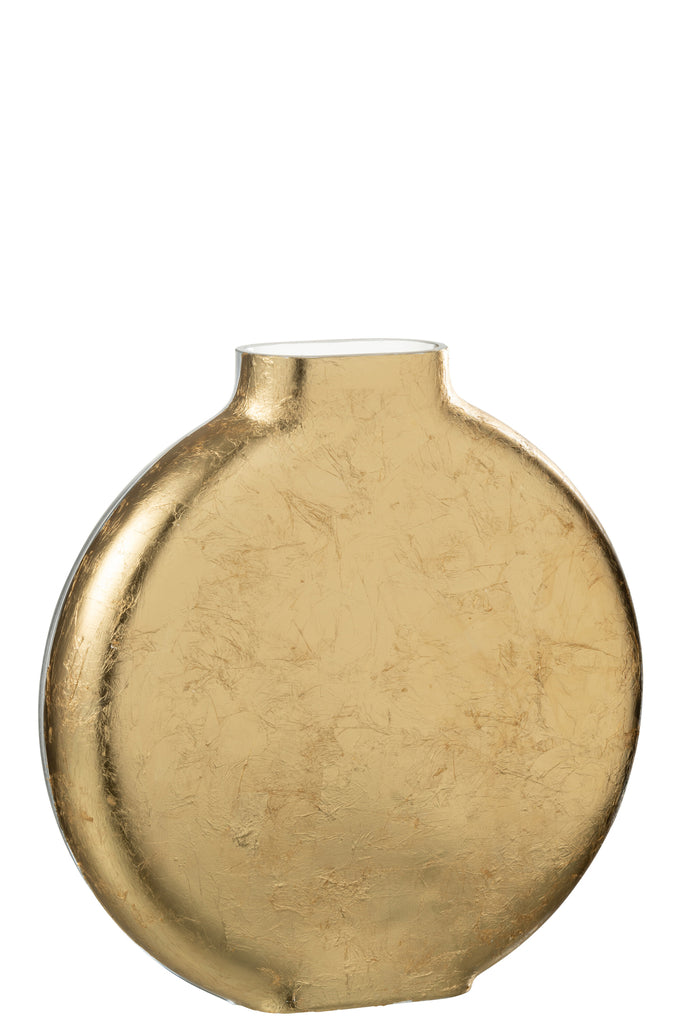 Miki Vase in Clear/Gold Glass - Large