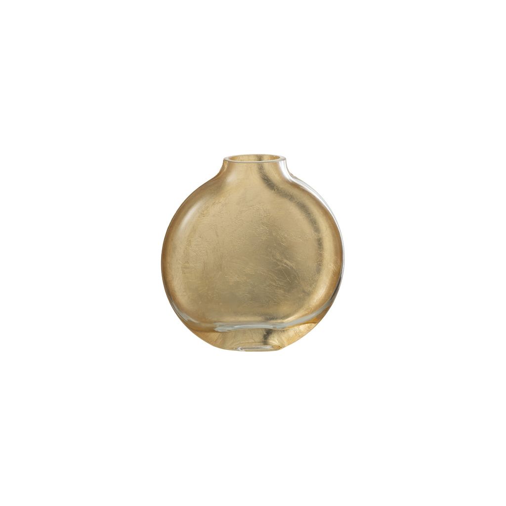 Miki Vase aus klarem/goldfarbenem Glas – klein