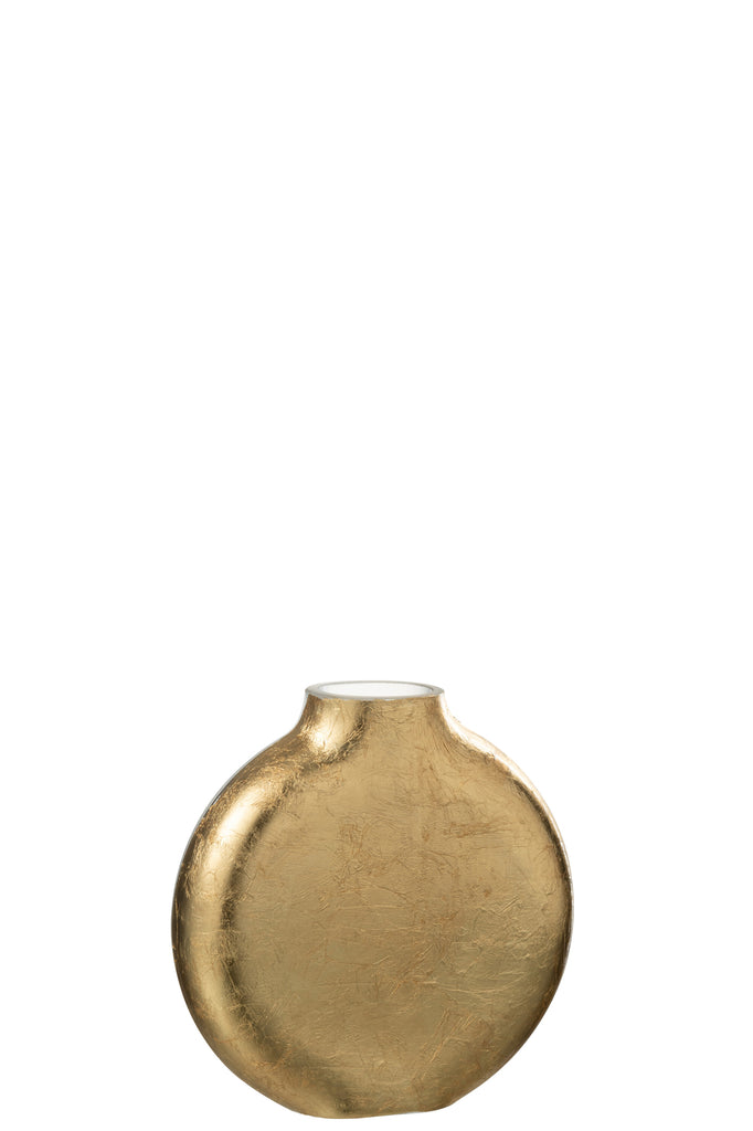 Miki Vase aus klarem/goldfarbenem Glas – klein