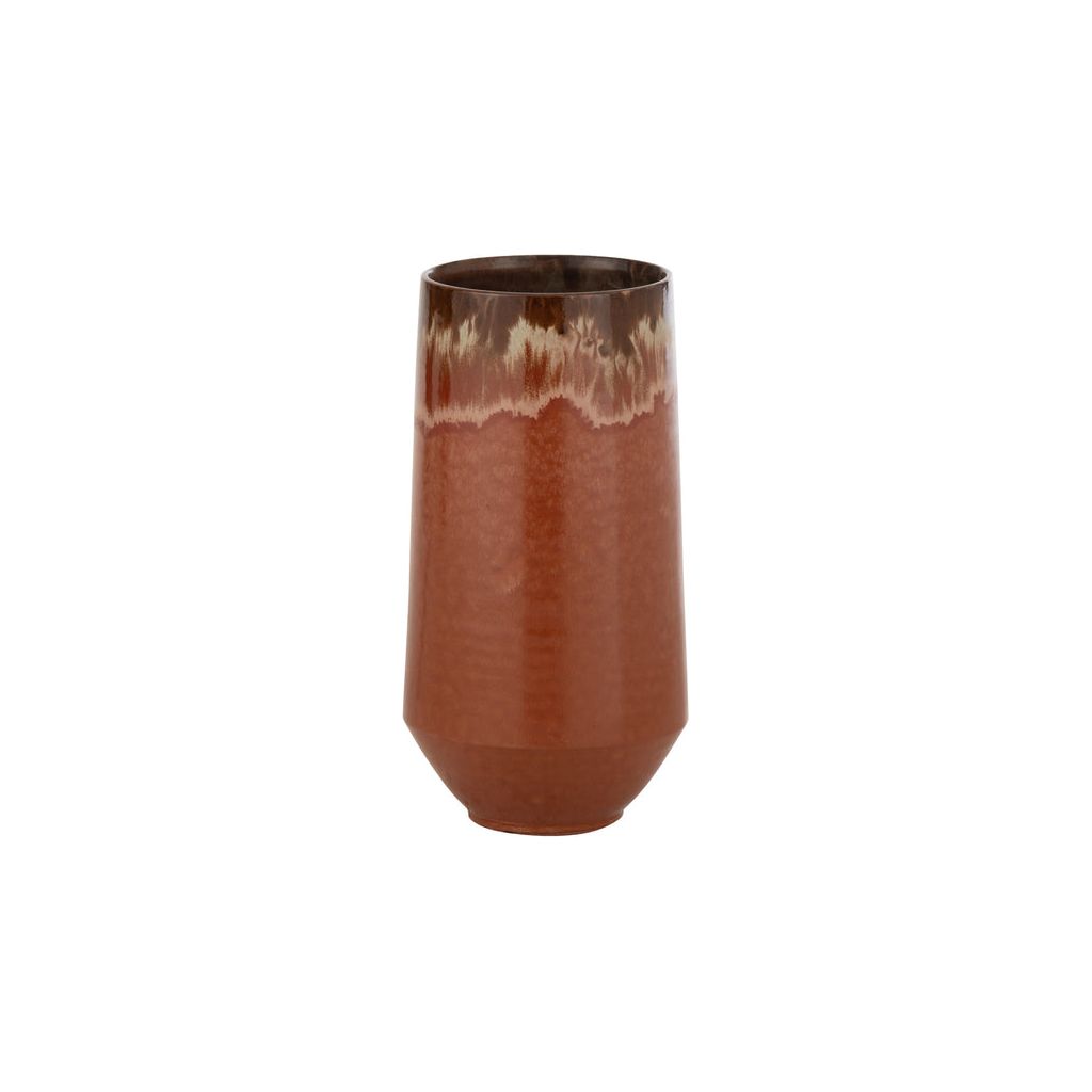 Aline Elongated Red Ceramic Vase - Small 