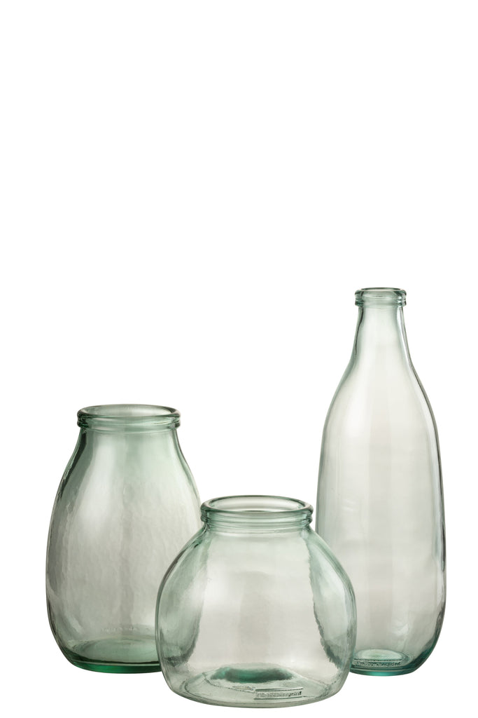 Flaschenvase aus klarem Glas