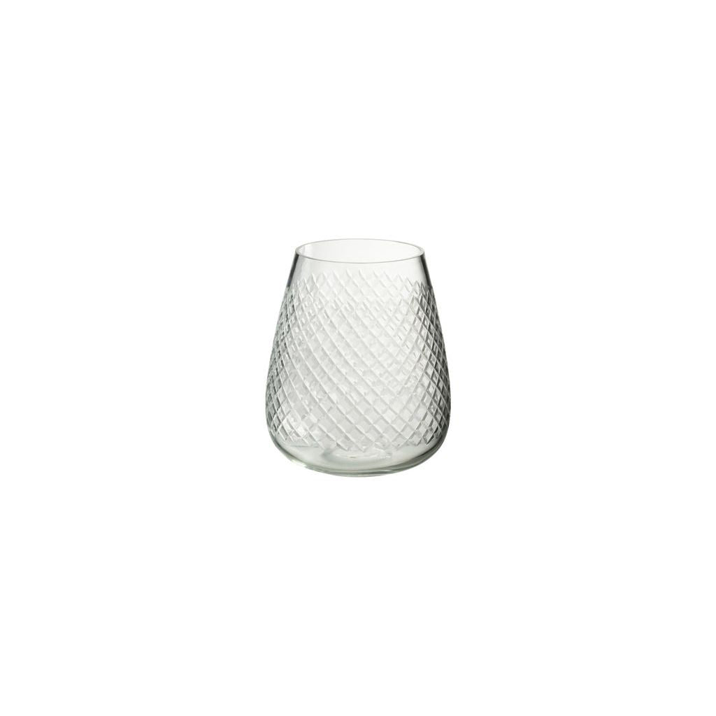 Clear Glass Tile Vase - Small