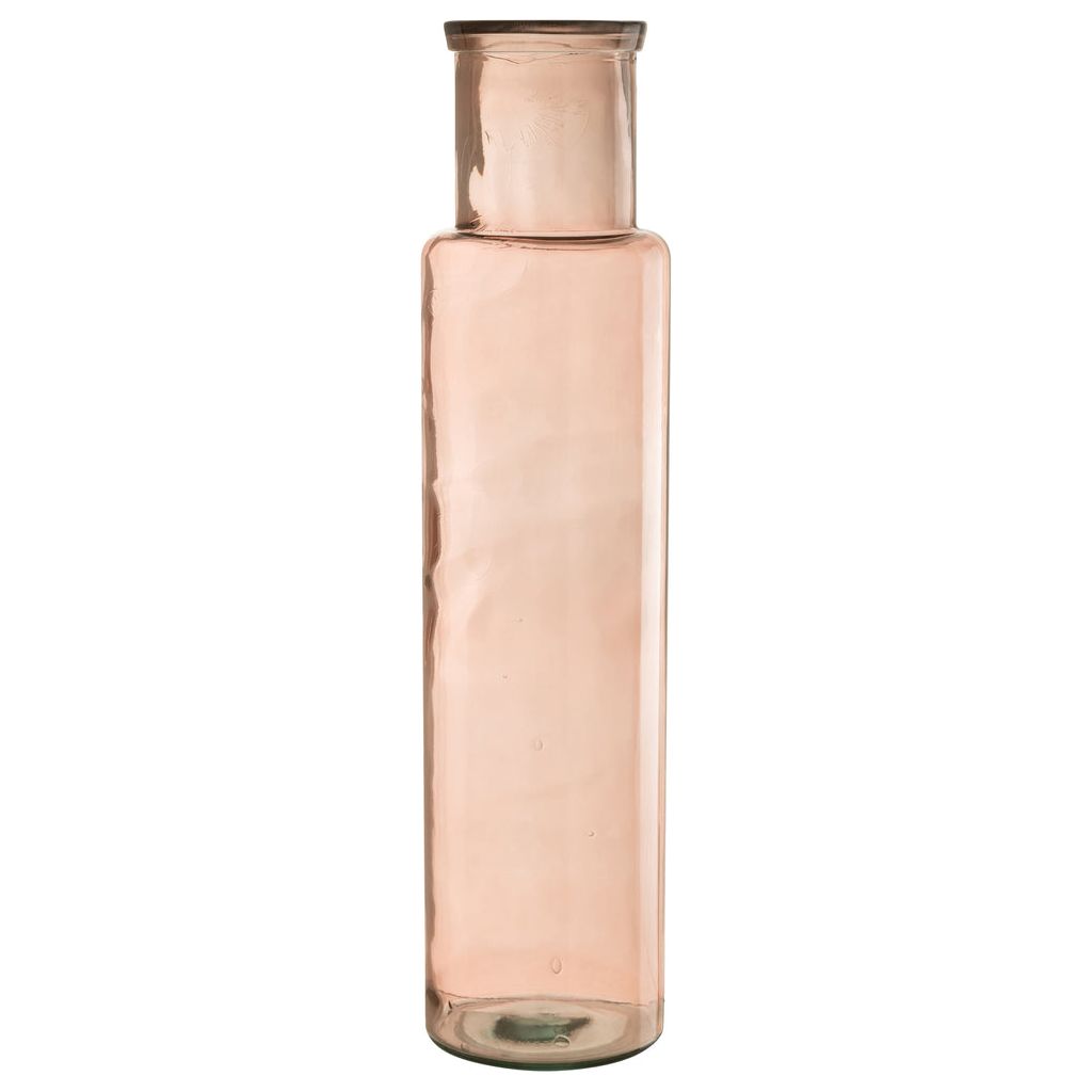 Large Light Pink Glass Cylinder Vase 