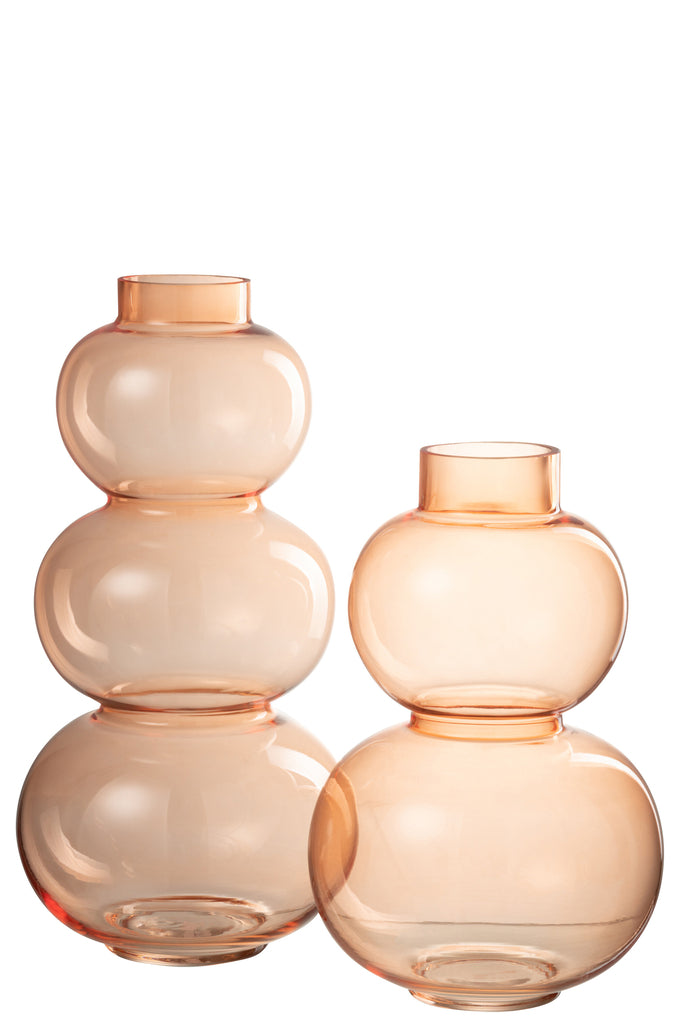 Vase Globes en Verre Orange Grand