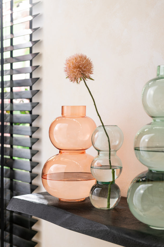 Small Orange Glass Globes Vase