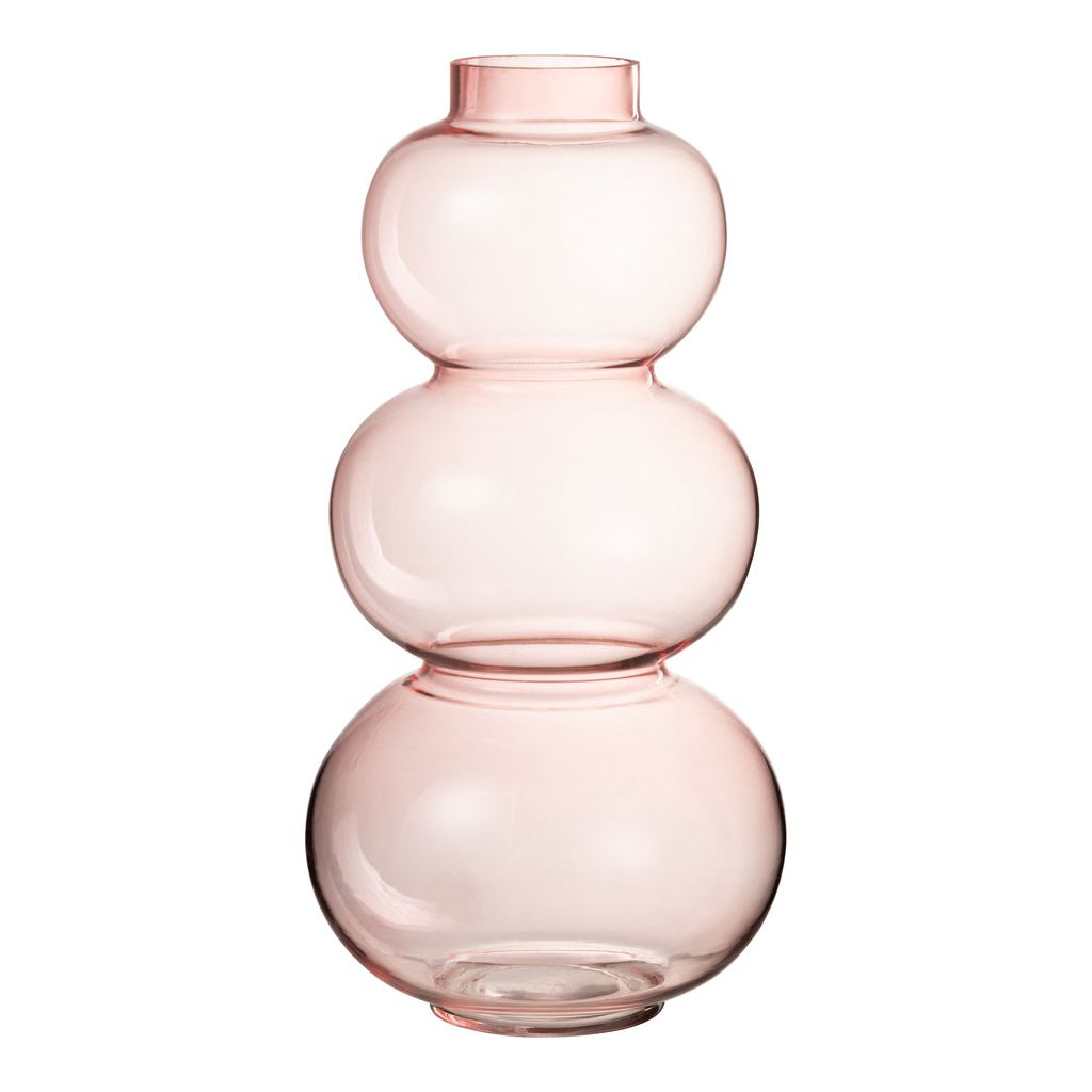 Large Pink Glass Globes Vase