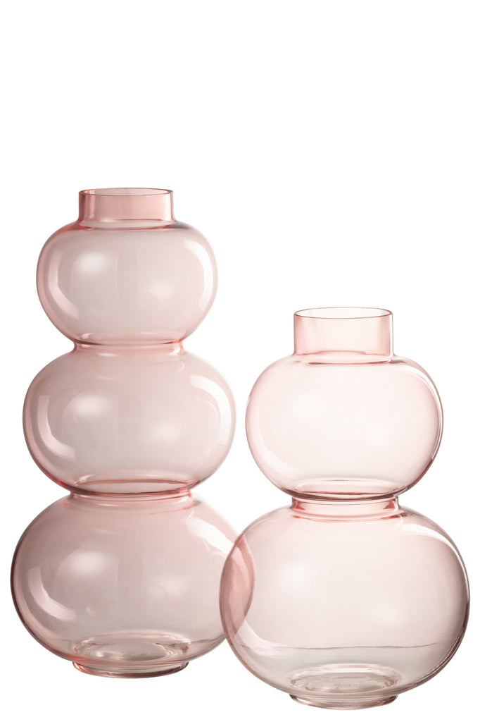 Large Pink Glass Globes Vase