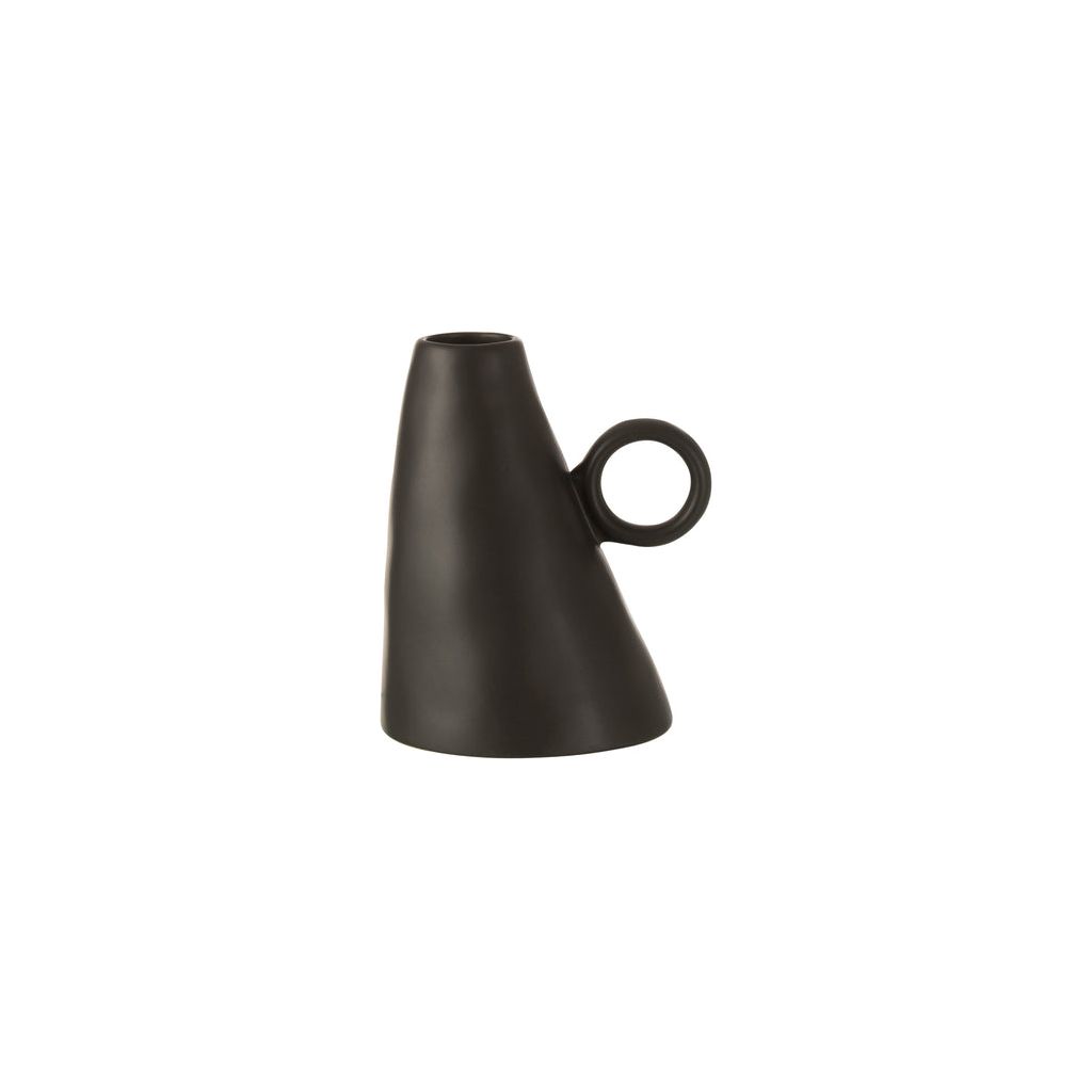 Black Ceramic Tilted Vase