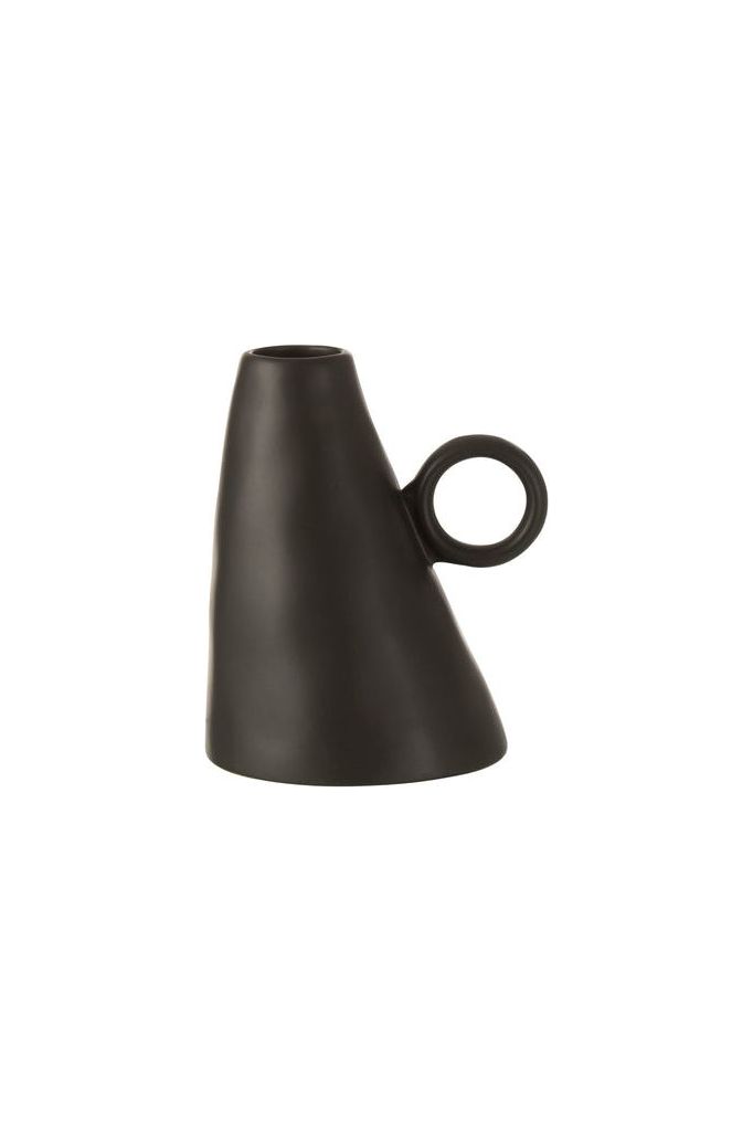 Black Ceramic Tilted Vase