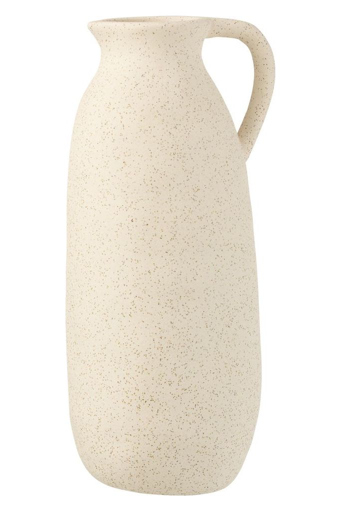 Beige Ceramic Jug Vase - Large