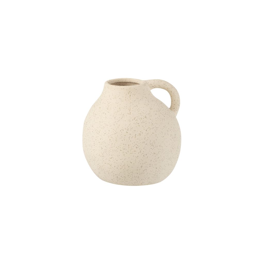Beige Ceramic Jug Vase - Small