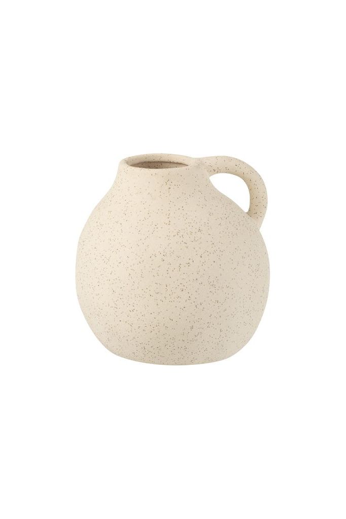 Beige Ceramic Jug Vase - Small