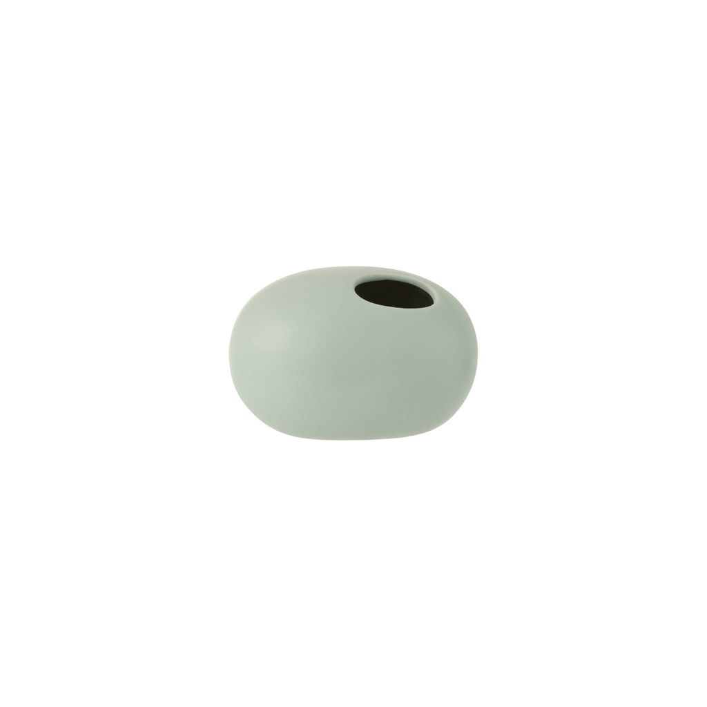 Ovale Keramikvase Pastellgrün klein