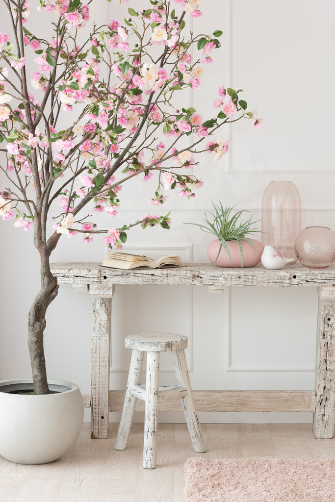 Vase Ovale en Céramique Rose Pastel - Grand