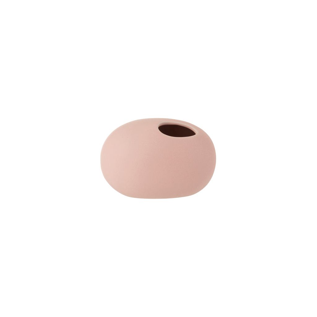 Ovale pastellrosa Keramikvase – klein