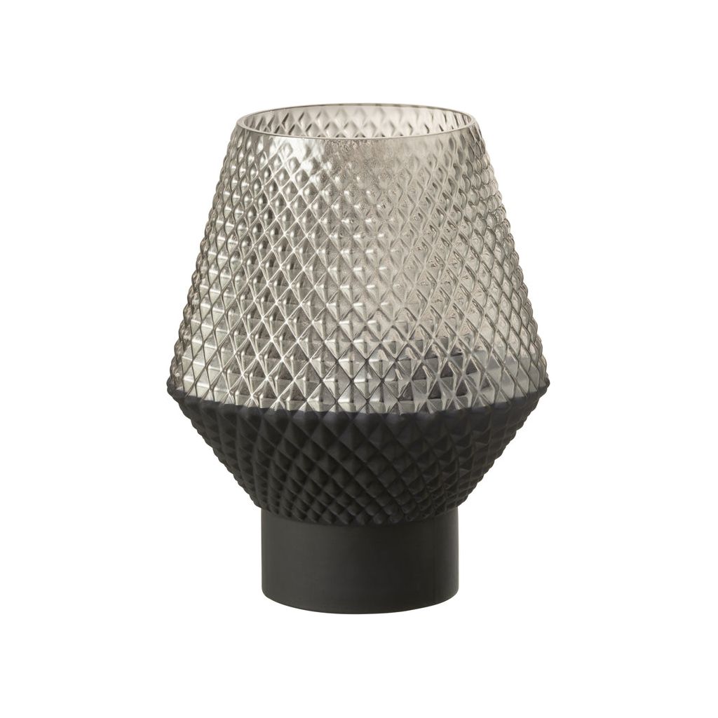 Gray Glass Pattern Vase - Small 