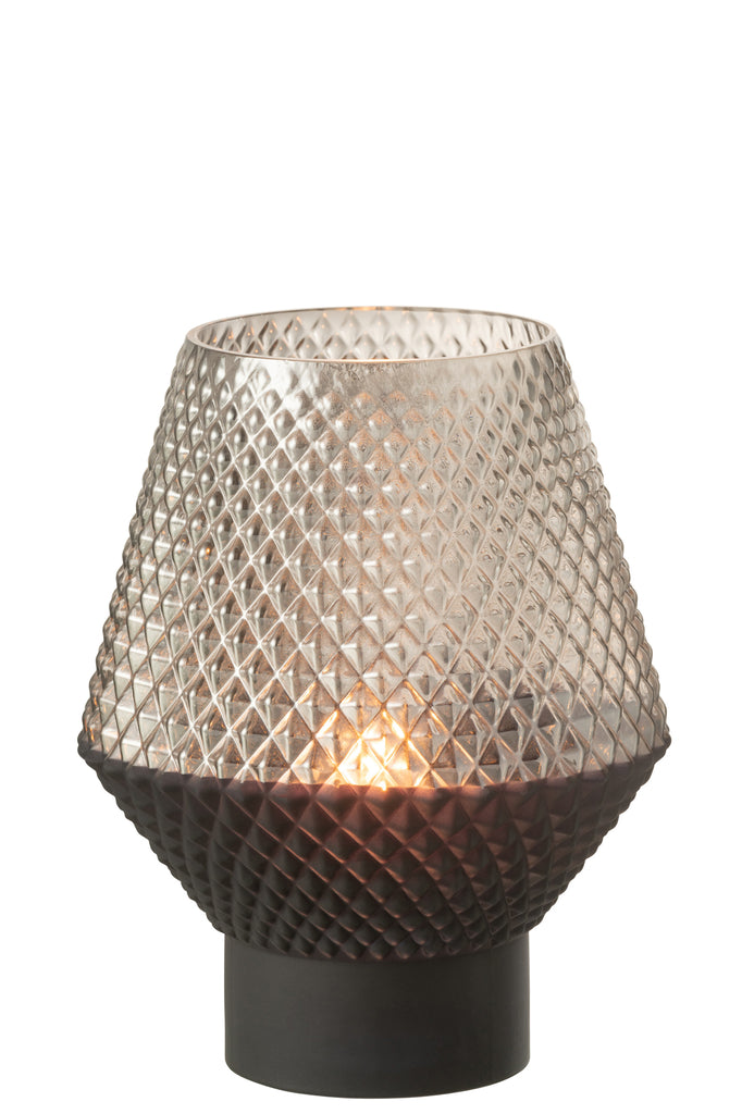 Gray Glass Pattern Vase - Small 
