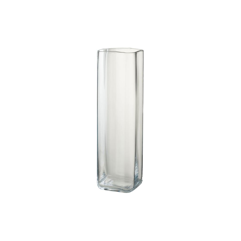 Transparente gerade quadratische Vase
