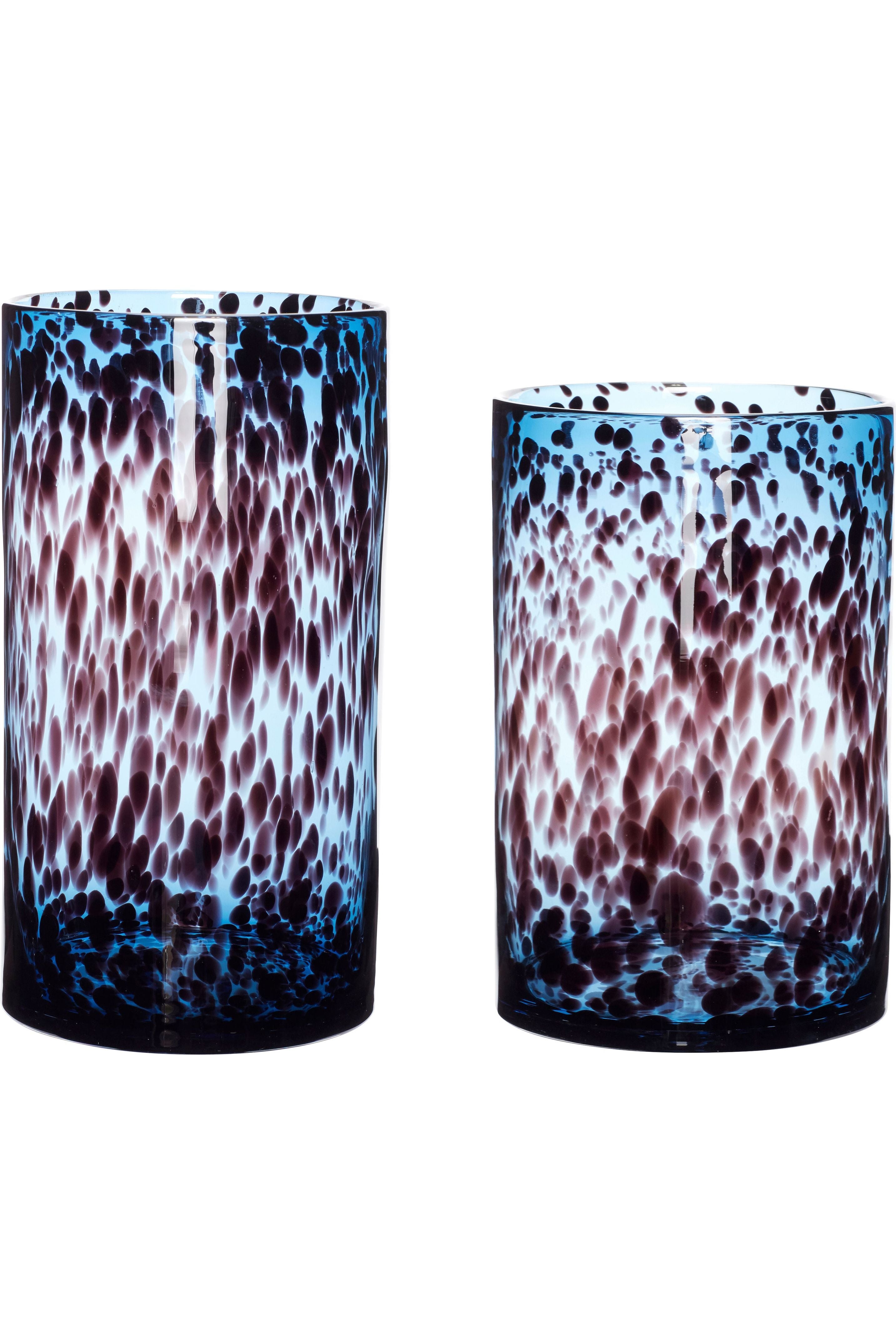 Vases Leo Cylindre Bleu/Bordeaux (ensemble de 2)